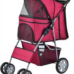 pro.tec Dog Pushchair 'Niceville' Pet Stroller - Comfortable & Safe Dog Buggy in Red