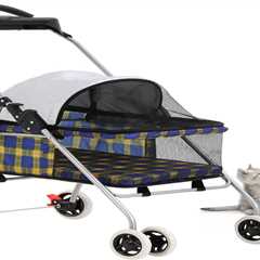 BestPet Pet Stroller - Stylish & Portable Cat Dog Stroller Waterproof & Foldable - Yellow..
