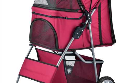 pro.tec Dog Pushchair 'Niceville' Pet Stroller - Comfortable & Safe Dog Buggy in Red