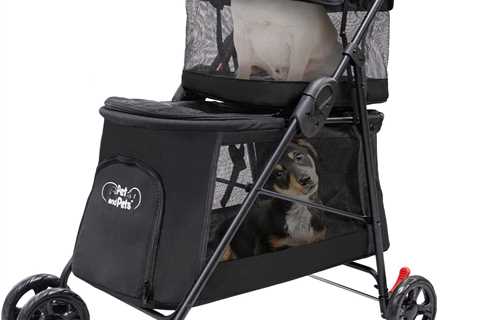 PETIQUE Double Decker Pet Stroller - Lightweight Travel-Friendly Design for Cats & Dogs